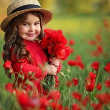 Схема вышивки «Девочка с маками»