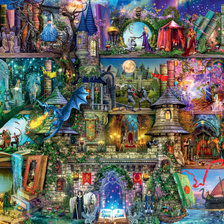 Схема вышивки «Полка со сказками»