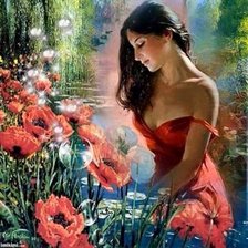 Девушка с цветами