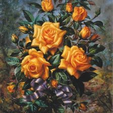 Схема вышивки «Розы желтые»