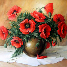 Схема вышивки «маки»