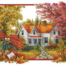 Схема вышивки «осенний дом»