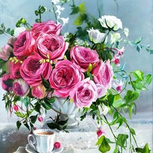 Схема вышивки «розы остина»