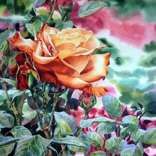 Схема вышивки «Акварельная роза»