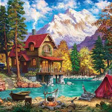 Схема вышивки «у озера»