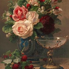 Схема вышивки «Розы-малина»