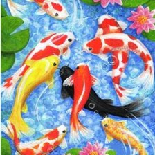Схема вышивки «Рыбки кои»