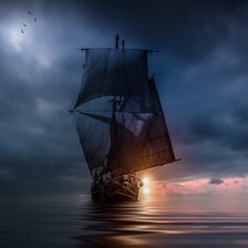 Схема вышивки «море,корабль»