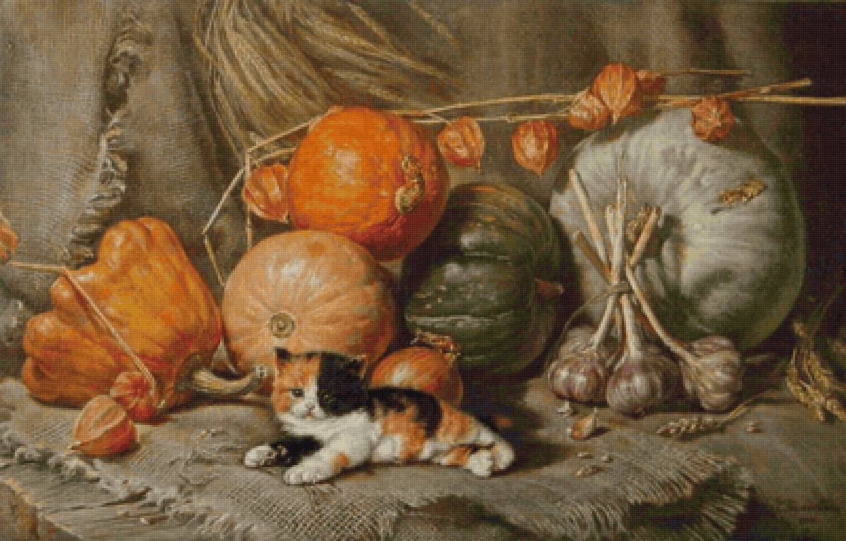 Счастье на месте... - натюрморт, кот - предпросмотр