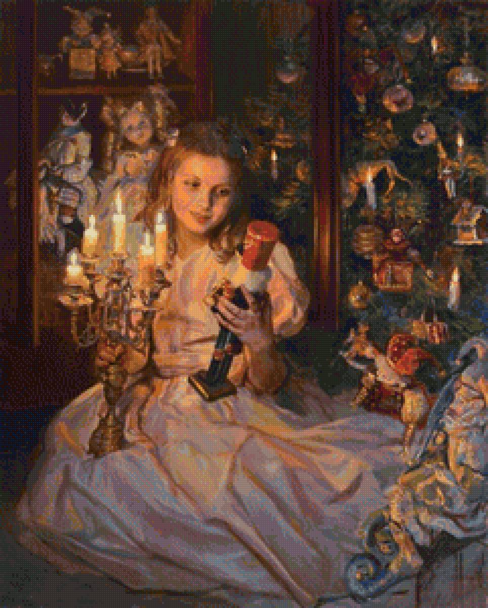 Картина - щелкунчик, девочка, игрушки - предпросмотр