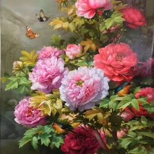 Схема вышивки «Пионы»