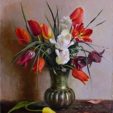 Схема вышивки «тюльпаны»