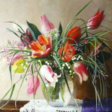 Схема вышивки «тюльпаны»