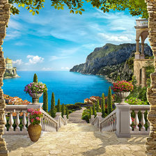 Схема вышивки «Вид на море»