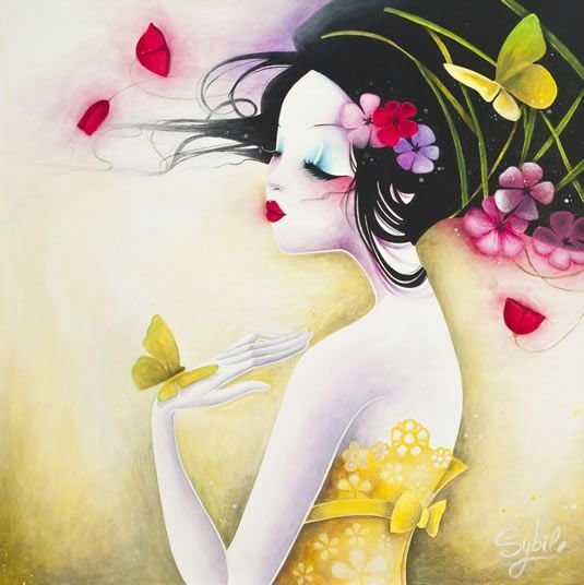 Mujer - mariposa, geisha, chica - оригинал