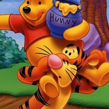 Схема вышивки «Вини Пух и Тигра»