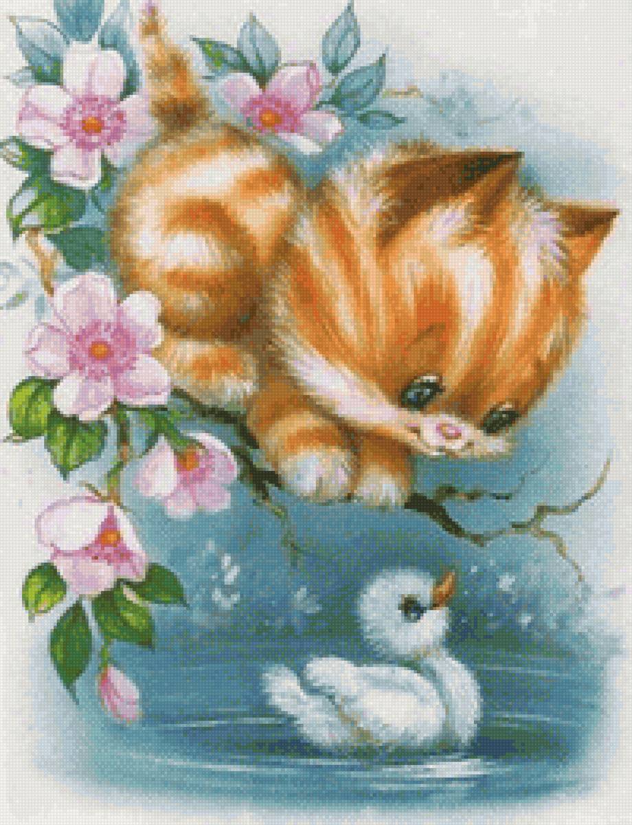 Котёнок и утенок - сказочный мир - предпросмотр