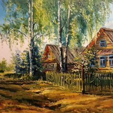 Схема вышивки «Деревня»