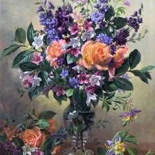 Схема вышивки «Цветочный натюрморт 5»