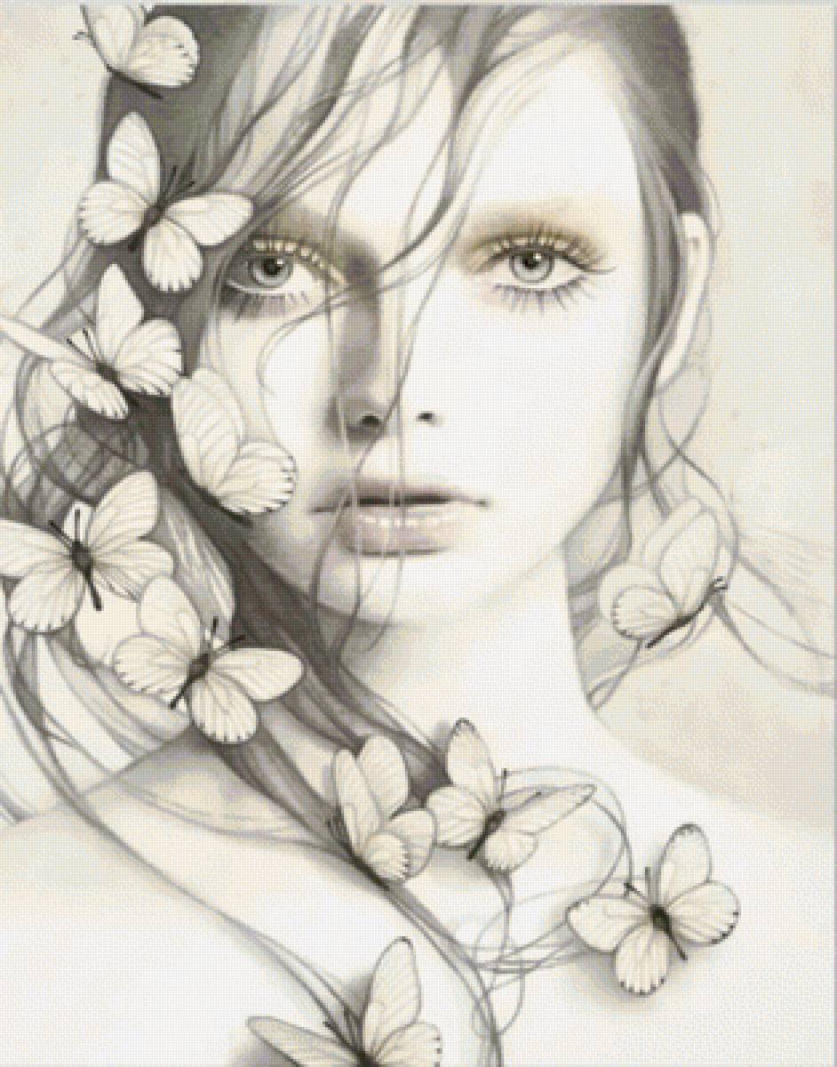 Mujer con mariposas - предпросмотр