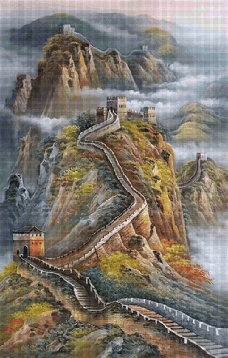 Китайская стена - китай, природа - предпросмотр