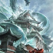 Схема вышивки «Водный дракон»