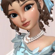 Схема вышивки «Кукла в голубом»