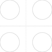 Схема вышивки «4 круга по углам 220x220 крестов, Гамма 2 цв., Перемешивание 0%»