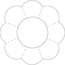 Схема вышивки «Цветок 8 лепестков 220x220 крестов, Гамма 2 цв, Перемешивание 0%»