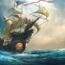 Схема вышивки «Корабль»