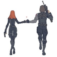 Схема вышивки «Зимний солдат & черная вдова»