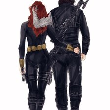 Схема вышивки «Баки Барнс (ЗС) and Наташа Романофф (ЧВ)»