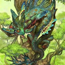 Схема вышивки «Ящерица»