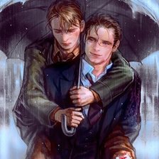 Схема вышивки «Steve Rogers & James Bucky Barns»
