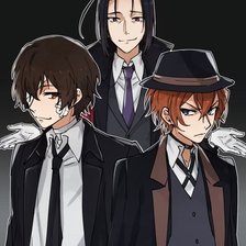 Схема вышивки «Дазай & Чуя & Акутагава»