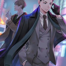 Схема вышивки «Дайске Камбэ и Хару Като (from Богатый детектив)»