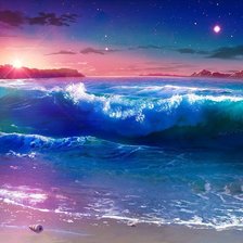 Схема вышивки «Ночное море»