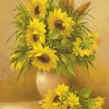 Схема вышивки «Букет подсолнухов»