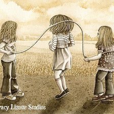 Схема вышивки «niñas jugando»