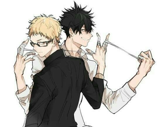 Цукишима и Куроо:) - куроо, некома, аниме, цукишима, волейбол, карасуно - оригинал