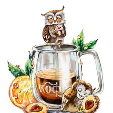 Схема вышивки «Чашка с кофе»