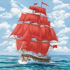 Схема вышивки «Алые паруса»