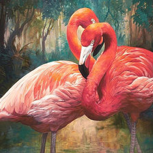 Схема вышивки «Фламинго»