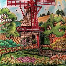 Схема вышивки «мельница»