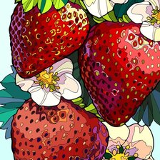 Гроздь клубники