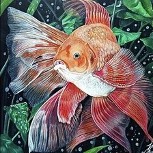 Схема вышивки «Золотая рыбка»