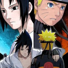 Схема вышивки «Наруто Узумаки и Саске Учиха)»