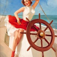 Схема вышивки «mujer pin up de marinera»