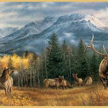 Схема вышивки «олени»