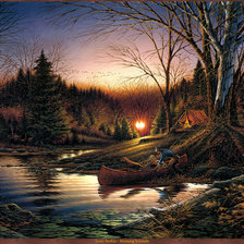 Схема вышивки «ночная рыбалка»